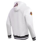 NBA LOS ANGELES LAKERS SCRIPT TAIL CHANDAIL À CAPUCHON EN MOLLETON CÔTELÉ POUR HOMME (BLANC/NOIR)