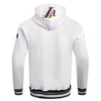 NBA LOS ANGELES LAKERS SCRIPT TAIL CHANDAIL À CAPUCHON EN MOLLETON CÔTELÉ POUR HOMME (BLANC/NOIR)