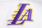 NBA LOS ANGELES LAKERS SCRIPT TAIL CHANDAIL À CAPUCHON EN MOLLETON CÔTELÉ POUR HOMME (BLANC/NOIR)