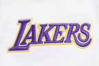 NBA LOS ANGELES LAKERS SCRIPT TAIL CHANDAIL À CAPUCHON EN MOLLETON CÔTELÉ POUR HOMME (BLANC/NOIR)