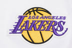 NBA LOS ANGELES LAKERS SCRIPT TAIL CHANDAIL À CAPUCHON EN MOLLETON CÔTELÉ POUR HOMME (BLANC/NOIR)