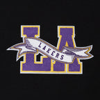 NBA LOS ANGELES LAKERS TEAM PENNANTS MEN'S RIB FLEECE PULLOVER HOODIE (BLACK/PURPLE)