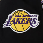 NBA LOS ANGELES LAKERS TEAM PENNANTS MEN'S RIB FLEECE PULLOVER HOODIE (BLACK/PURPLE)