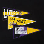 NBA LOS ANGELES LAKERS TEAM PENNANTS MEN'S RIB FLEECE PULLOVER HOODIE (BLACK/PURPLE)