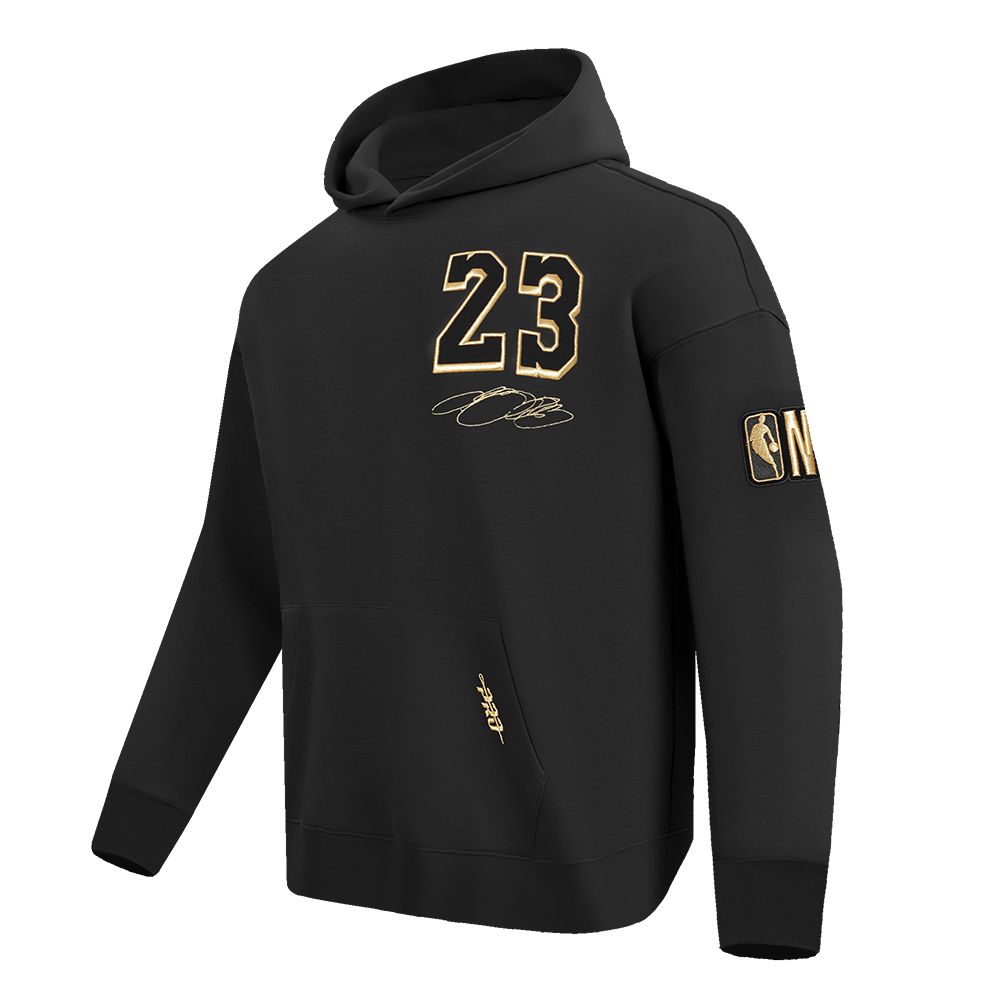 NBA LOS ANGELES LAKERS LEBRON JAMES #23 ACCOLADES FLEECE MEN'S PULLOVER HOODIE (BLACK)