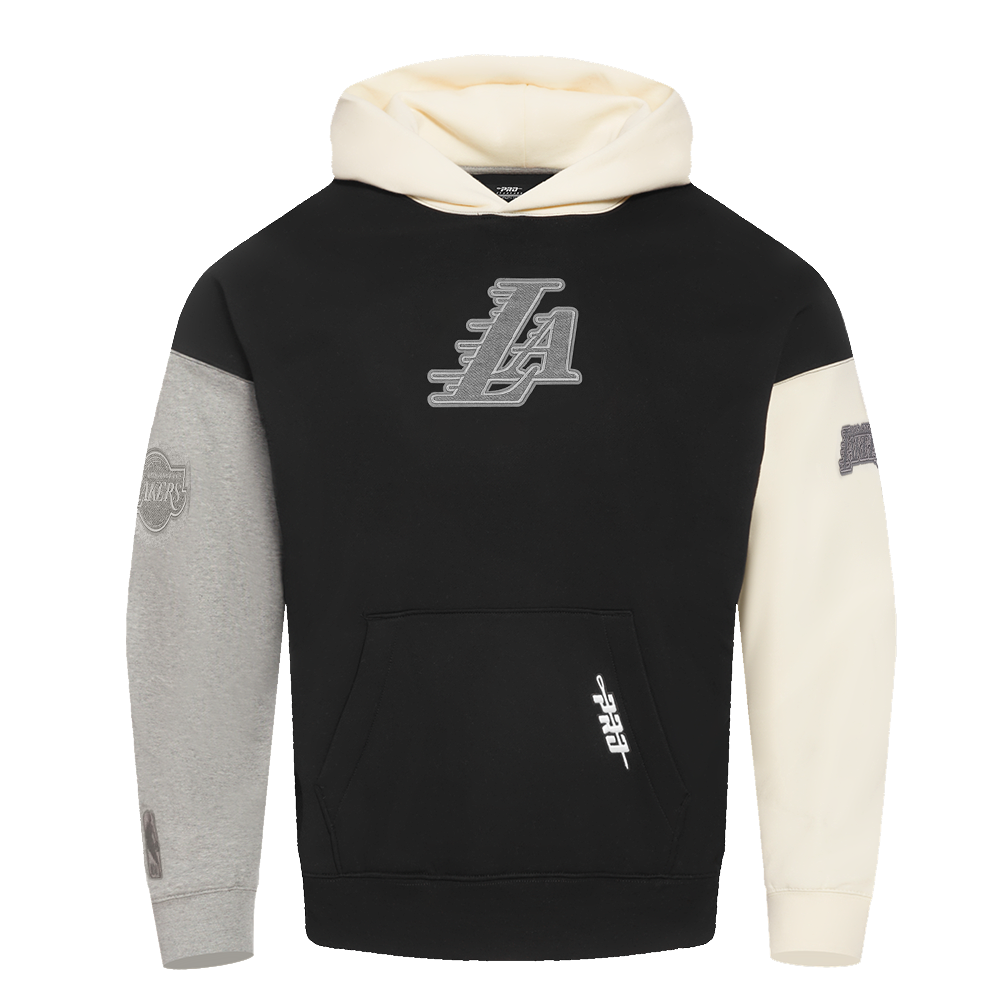 NBA LOS ANGELES LAKERS REVERSE FRENCH TERRY MEN'S COLOR BLOCK FLEECE PULLOVER HOODIE