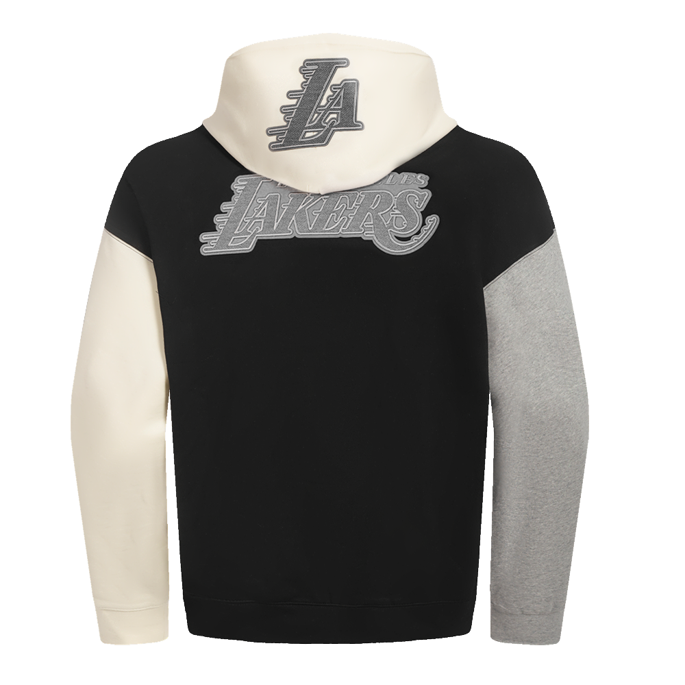 NBA LOS ANGELES LAKERS REVERSE FRENCH TERRY MEN'S COLOR BLOCK FLEECE PULLOVER HOODIE