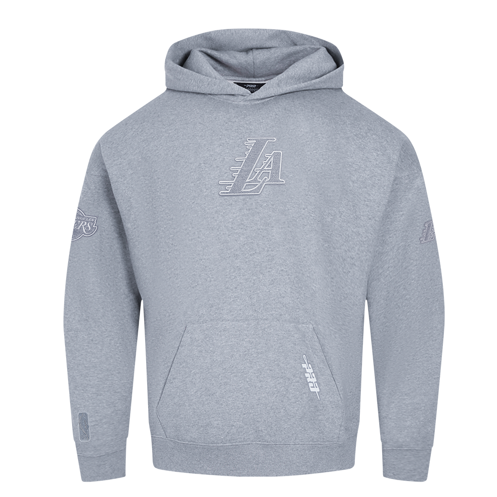 NBA LOS ANGELES LAKERS REVERSE FRENCH TERRY MEN'S PULLOVER HOODIE (DARK HEATHER GRAY)
