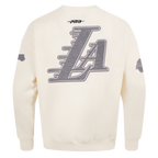 NBA LOS ANGELES LAKERS REVERSE FRENCH TERRY CHANDAIL À COL ROND EN MOLLETON À ÉPAULES TOMBANTES POUR HOMME (COQUILLE D'ŒUF)
