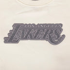 NBA LOS ANGELES LAKERS REVERSE FRENCH TERRY CHANDAIL À COL ROND EN MOLLETON À ÉPAULES TOMBANTES POUR HOMME (COQUILLE D'ŒUF)