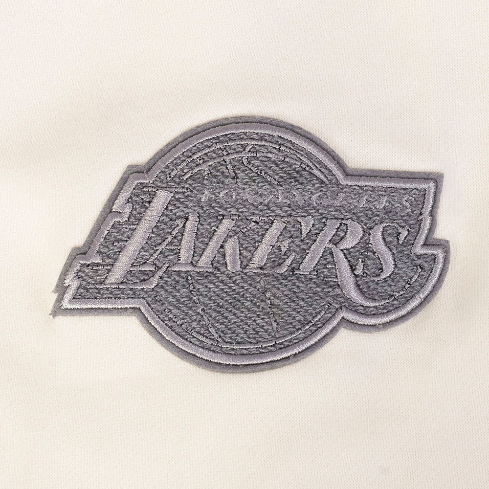 NBA LOS ANGELES LAKERS REVERSE FRENCH TERRY CHANDAIL À COL ROND EN MOLLETON À ÉPAULES TOMBANTES POUR HOMME (COQUILLE D'ŒUF)
