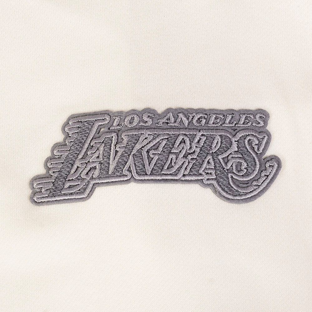 NBA LOS ANGELES LAKERS REVERSE FRENCH TERRY CHANDAIL À COL ROND EN MOLLETON À ÉPAULES TOMBANTES POUR HOMME (COQUILLE D'ŒUF)