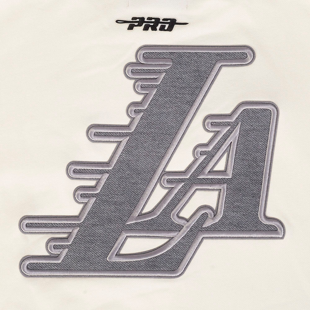 NBA LOS ANGELES LAKERS REVERSE FRENCH TERRY CHANDAIL À COL ROND EN MOLLETON À ÉPAULES TOMBANTES POUR HOMME (COQUILLE D'ŒUF)