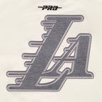 NBA LOS ANGELES LAKERS REVERSE FRENCH TERRY CHANDAIL À COL ROND EN MOLLETON À ÉPAULES TOMBANTES POUR HOMME (COQUILLE D'ŒUF)