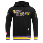 NBA LOS ANGELES LAKERS CITY RANSOM CHANDAIL À CAPUCHON EN MOLLETON CÔTELÉ POUR HOMME (NOIR/VIOLET)