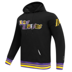 NBA LOS ANGELES LAKERS CITY RANSOM CHANDAIL À CAPUCHON EN MOLLETON CÔTELÉ POUR HOMME (NOIR/VIOLET)