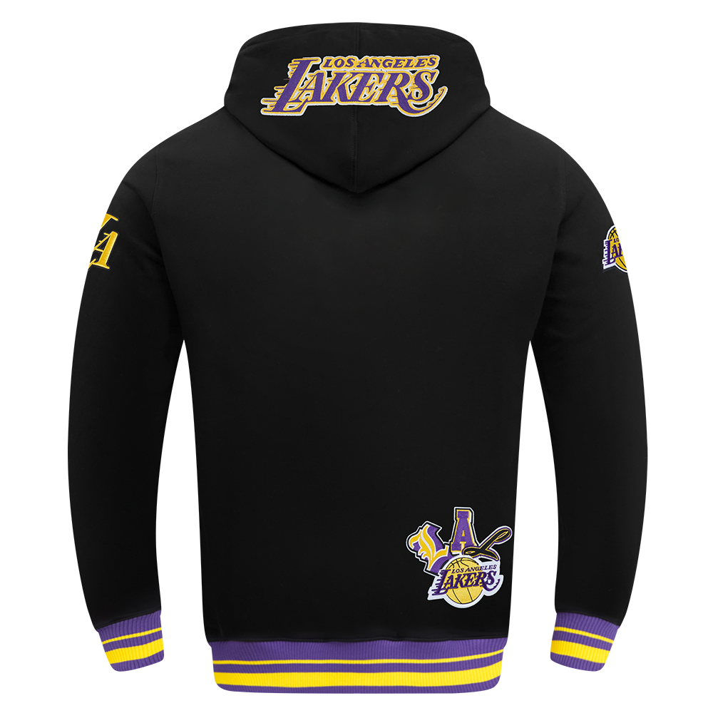NBA LOS ANGELES LAKERS CITY RANSOM CHANDAIL À CAPUCHON EN MOLLETON CÔTELÉ POUR HOMME (NOIR/VIOLET)