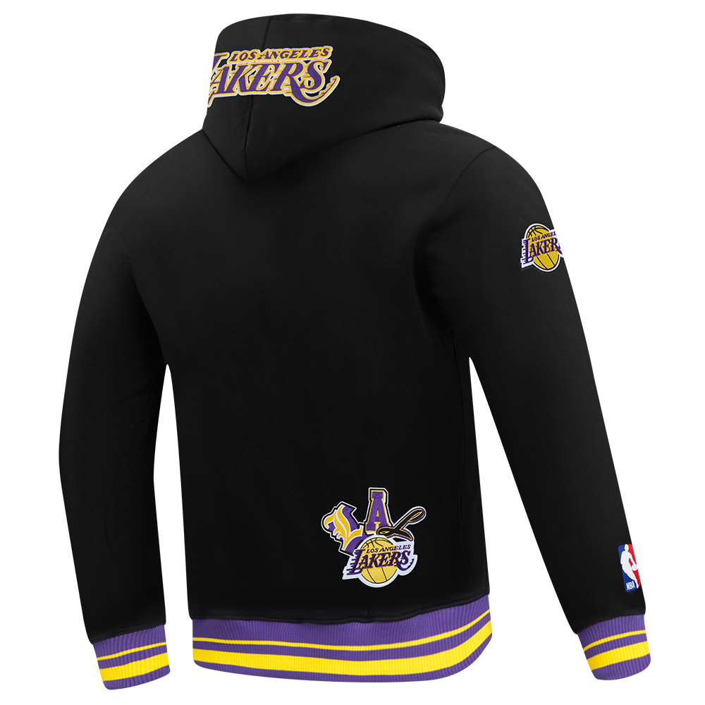 NBA LOS ANGELES LAKERS CITY RANSOM CHANDAIL À CAPUCHON EN MOLLETON CÔTELÉ POUR HOMME (NOIR/VIOLET)