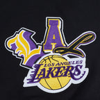 NBA LOS ANGELES LAKERS CITY RANSOM CHANDAIL À CAPUCHON EN MOLLETON CÔTELÉ POUR HOMME (NOIR/VIOLET)