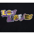 NBA LOS ANGELES LAKERS CITY RANSOM CHANDAIL À CAPUCHON EN MOLLETON CÔTELÉ POUR HOMME (NOIR/VIOLET)