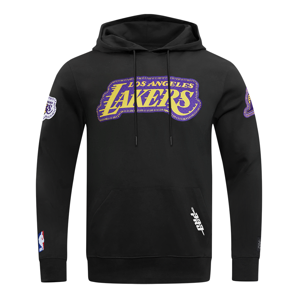 NBA LOS ANGELES LAKERS DIY PICK STITCH CHANDAIL À CAPUCHON EN MAILLE DOUBLE POUR HOMME (NOIR)