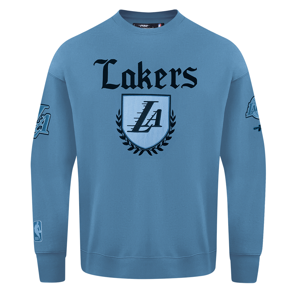 NBA LOS ANGELES LAKERS COUNTRY CLUB CHANDAIL À COL ROND EN MOLLETON À ÉPAULES TOMBANTES POUR HOMME (BLEU ACIER)