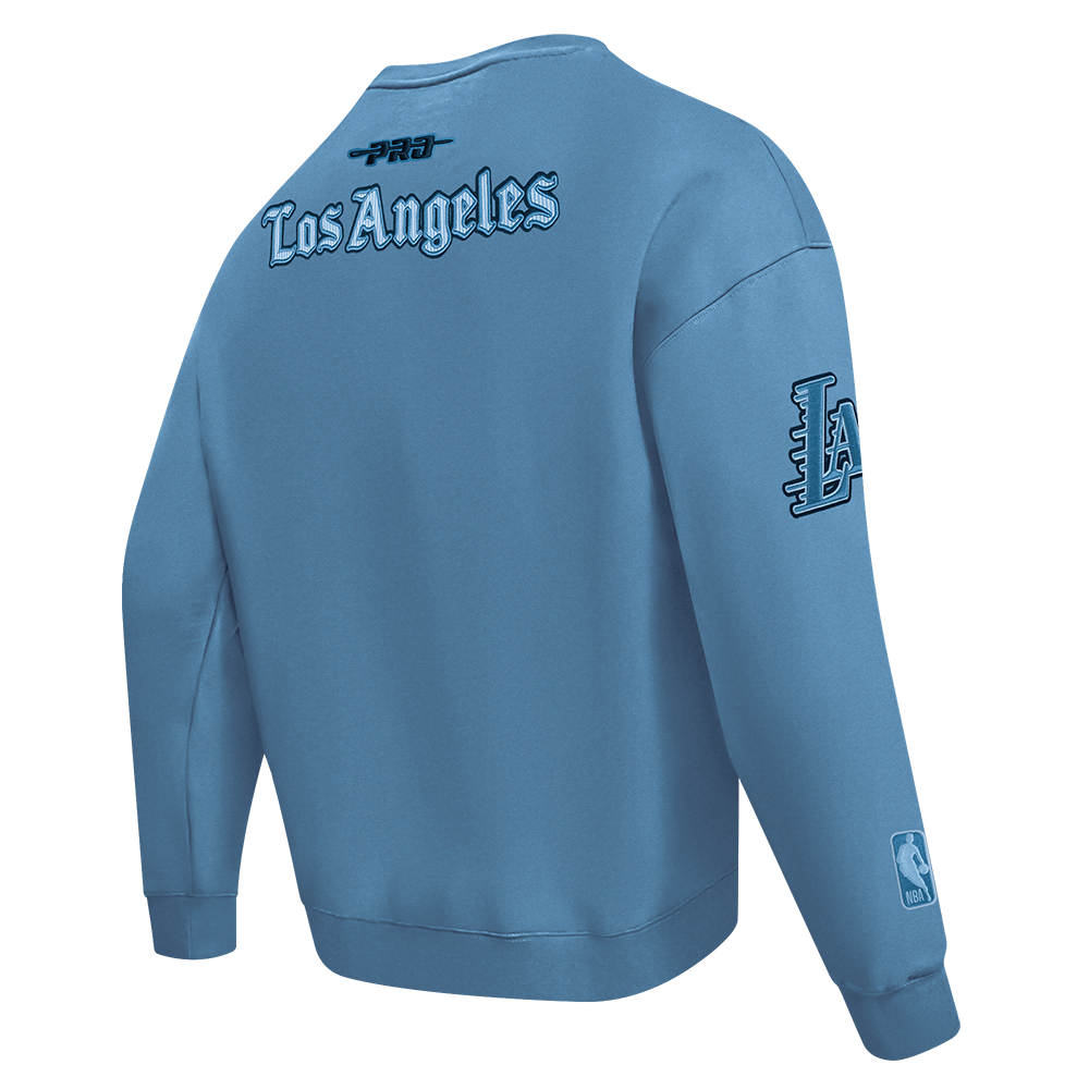 NBA LOS ANGELES LAKERS COUNTRY CLUB CHANDAIL À COL ROND EN MOLLETON À ÉPAULES TOMBANTES POUR HOMME (BLEU ACIER)