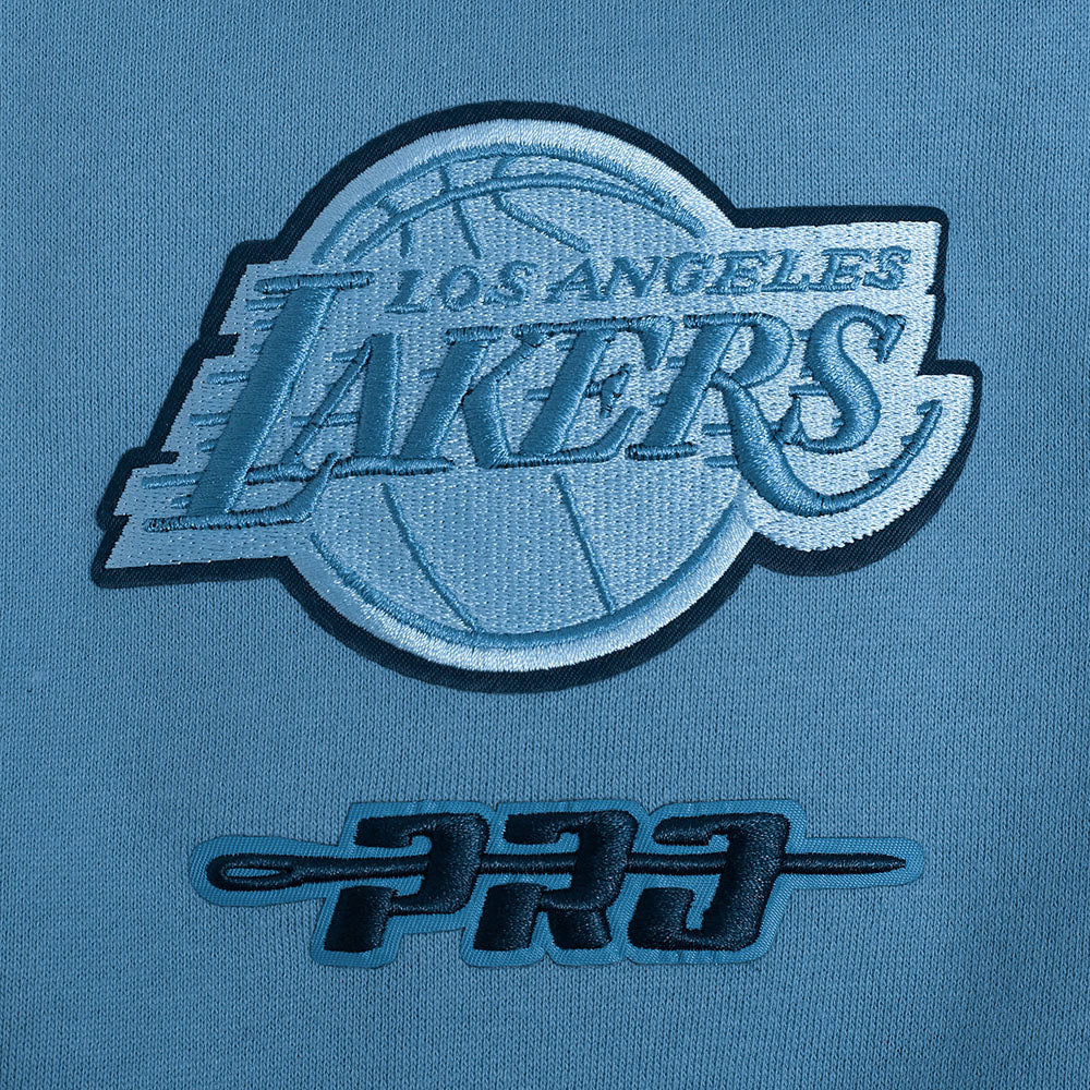 NBA LOS ANGELES LAKERS COUNTRY CLUB CHANDAIL À COL ROND EN MOLLETON À ÉPAULES TOMBANTES POUR HOMME (BLEU ACIER)