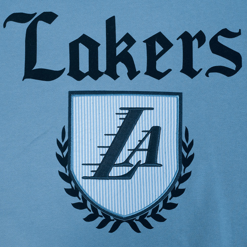 NBA LOS ANGELES LAKERS COUNTRY CLUB CHANDAIL À COL ROND EN MOLLETON À ÉPAULES TOMBANTES POUR HOMME (BLEU ACIER)
