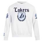 NBA LOS ANGELES LAKERS COUNTRY CLUB MEN'S DROP SHOULDER FLEECE CREWNECK (WHITE)