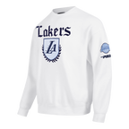 NBA LOS ANGELES LAKERS COUNTRY CLUB MEN'S DROP SHOULDER FLEECE CREWNECK (WHITE)