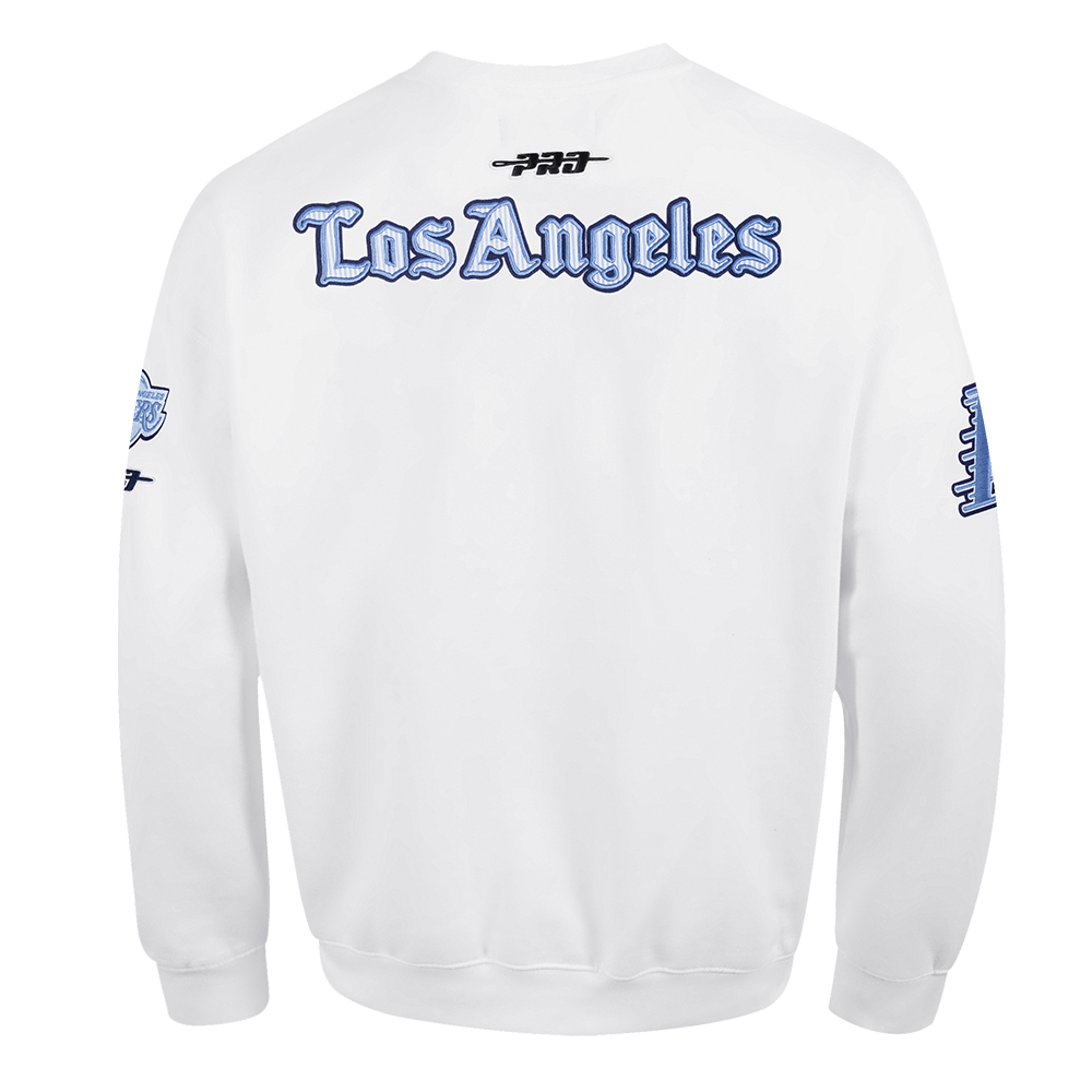 NBA LOS ANGELES LAKERS COUNTRY CLUB MEN'S DROP SHOULDER FLEECE CREWNECK (WHITE)