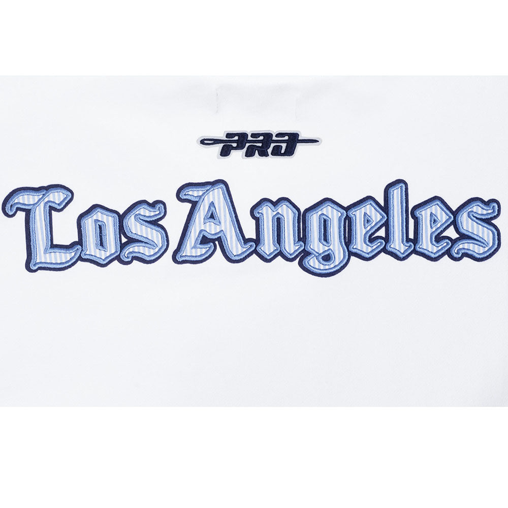 NBA LOS ANGELES LAKERS COUNTRY CLUB MEN'S DROP SHOULDER FLEECE CREWNECK (WHITE)