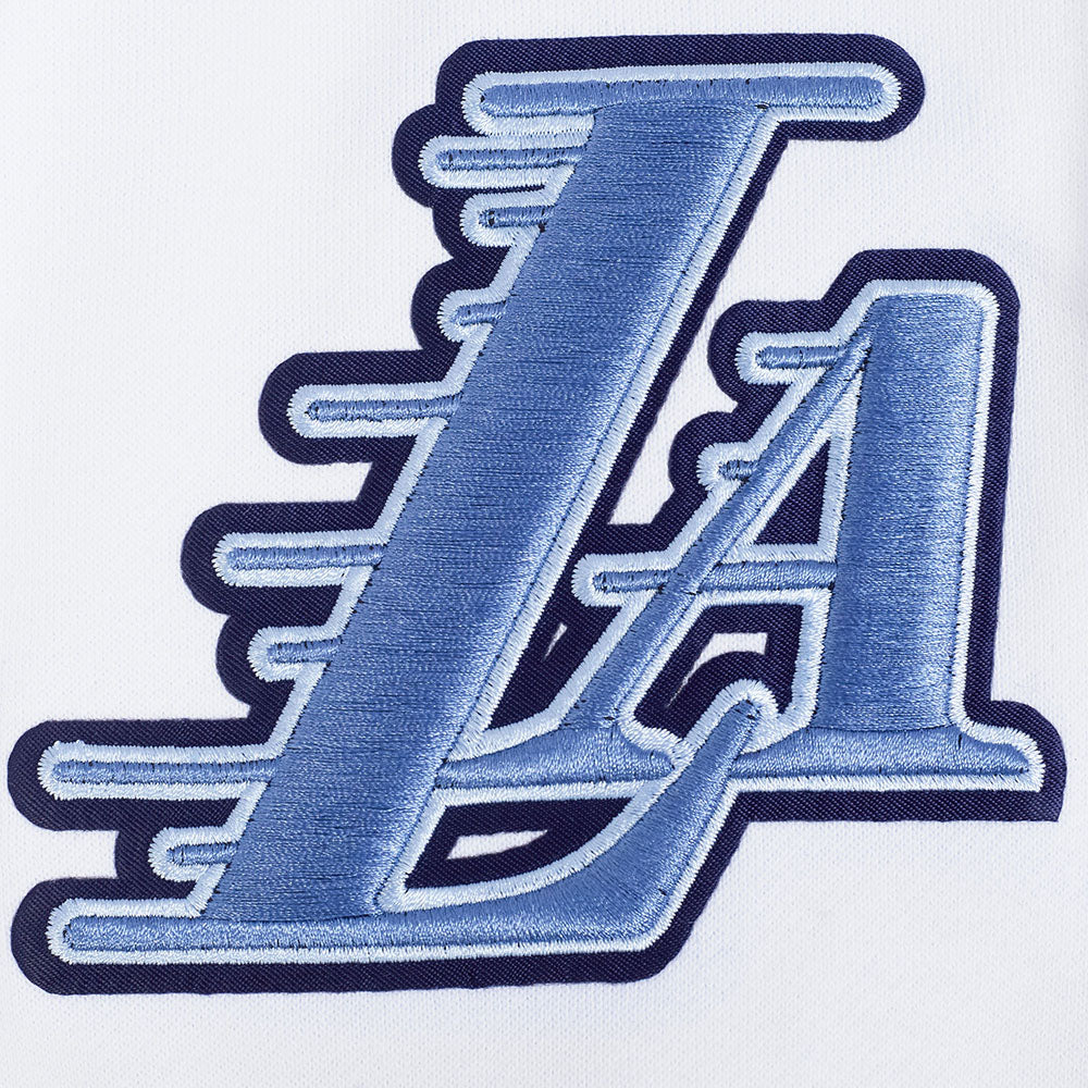 NBA LOS ANGELES LAKERS COUNTRY CLUB MEN'S DROP SHOULDER FLEECE CREWNECK (WHITE)