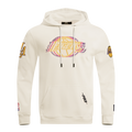 NBA LOS ANGELES LAKERS ECHO LOGO MEN'S FLEECE PULLOVER HOODIE (EGGSHELL)