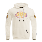 NBA LOS ANGELES LAKERS ECHO LOGO MEN'S FLEECE PULLOVER HOODIE (EGGSHELL)