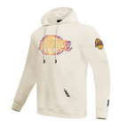NBA LOS ANGELES LAKERS ECHO LOGO MEN'S FLEECE PULLOVER HOODIE (EGGSHELL)