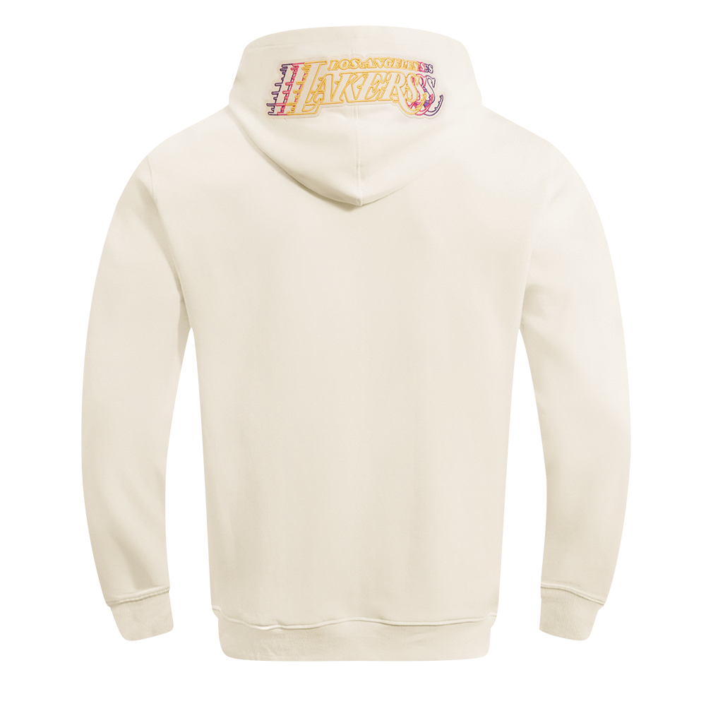 NBA LOS ANGELES LAKERS ECHO LOGO MEN'S FLEECE PULLOVER HOODIE (EGGSHELL)