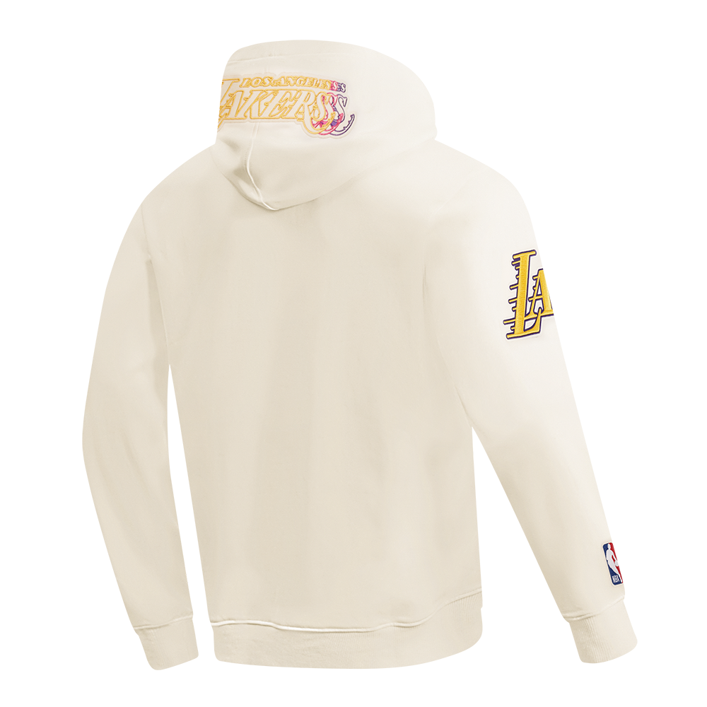 NBA LOS ANGELES LAKERS ECHO LOGO MEN'S FLEECE PULLOVER HOODIE (EGGSHELL)
