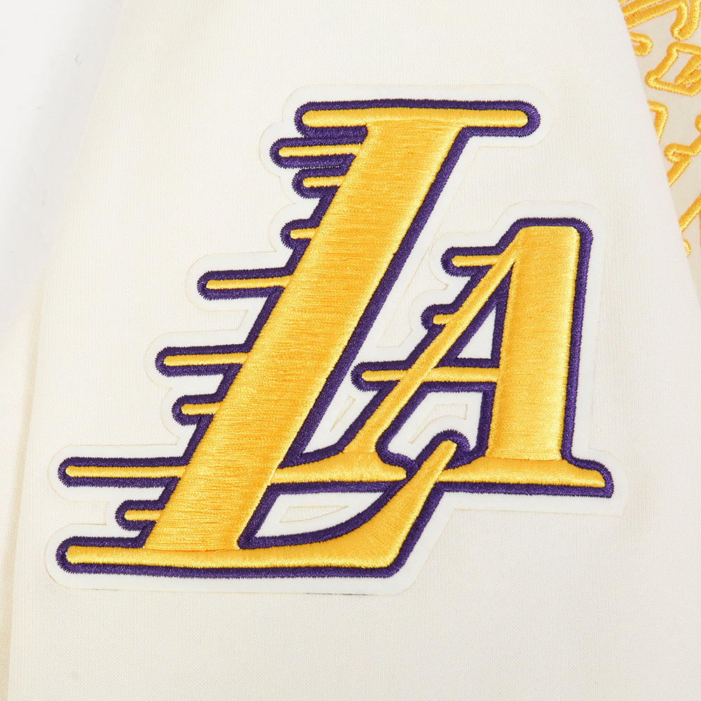 NBA LOS ANGELES LAKERS ECHO LOGO MEN'S FLEECE PULLOVER HOODIE (EGGSHELL)