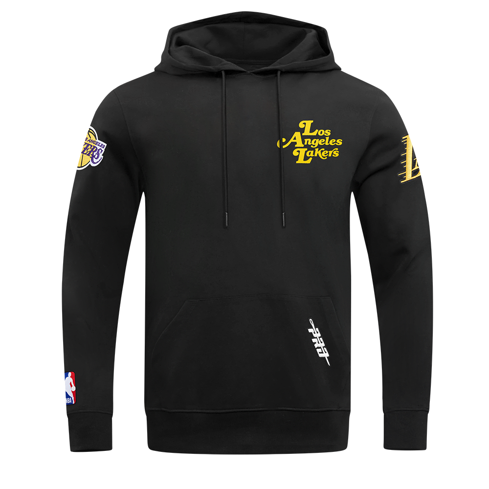 NBA LOS ANGELES LAKERS SOUVENIR MEN'S FLEECE PULLOVER HOODIE (BLACK)