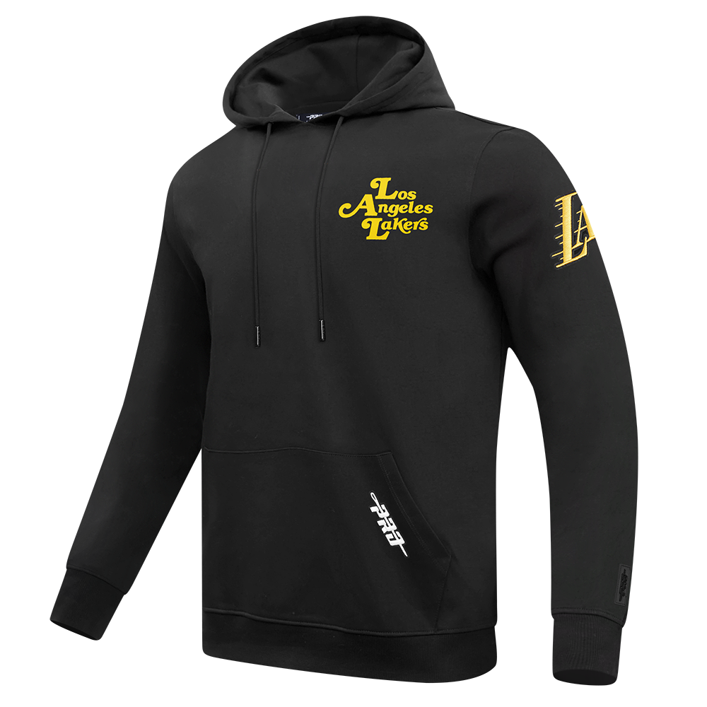 NBA LOS ANGELES LAKERS SOUVENIR MEN'S FLEECE PULLOVER HOODIE (BLACK)