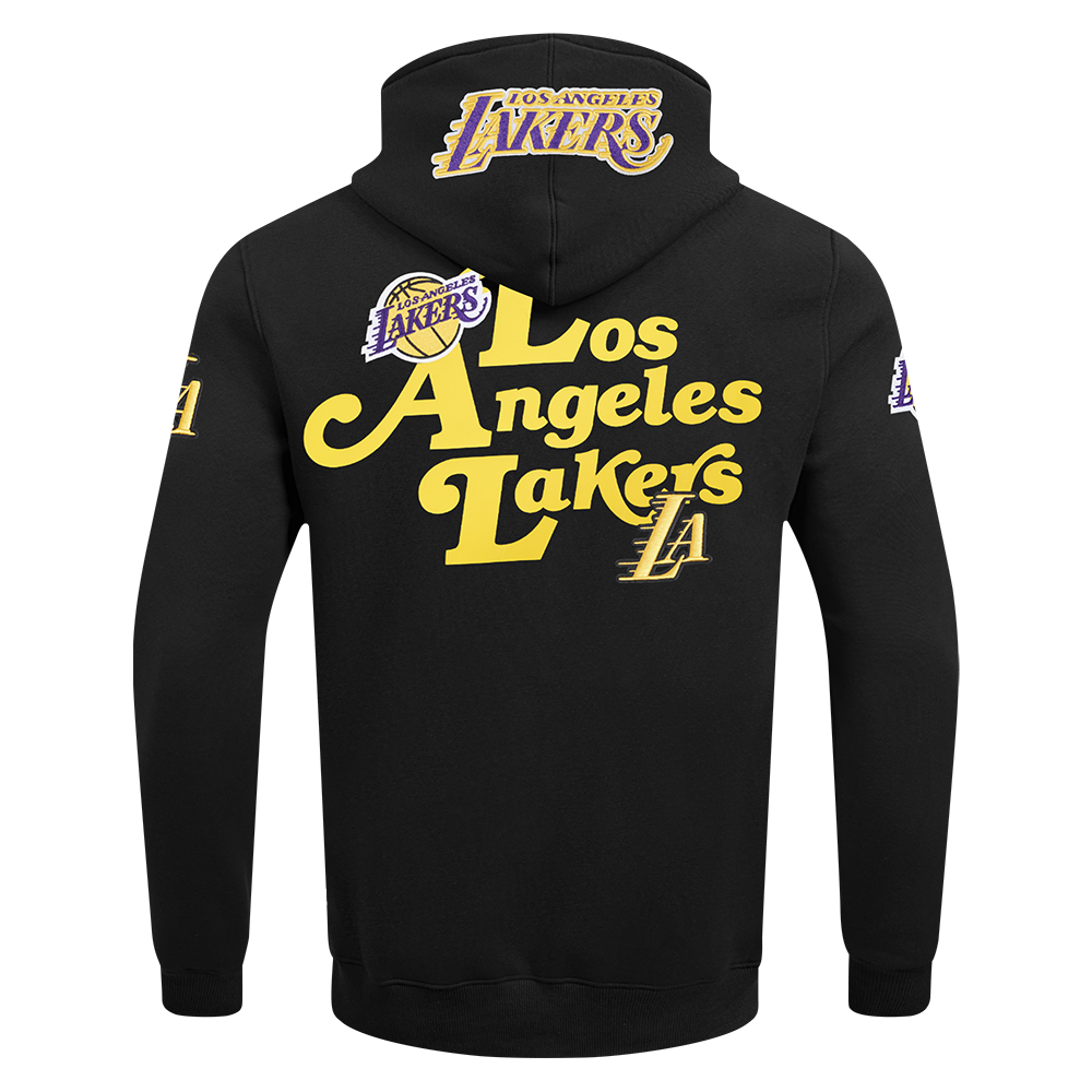 NBA LOS ANGELES LAKERS SOUVENIR MEN'S FLEECE PULLOVER HOODIE (BLACK)