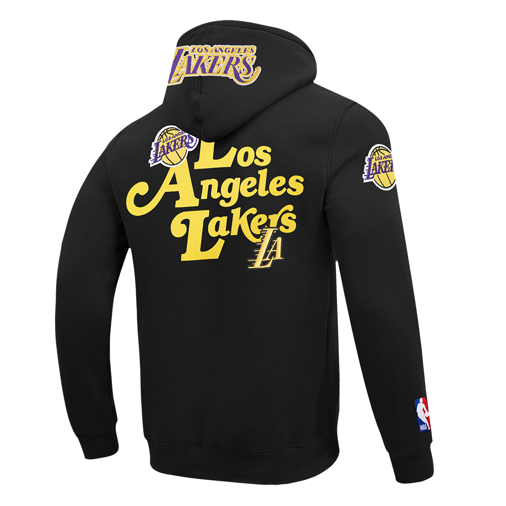 NBA LOS ANGELES LAKERS SOUVENIR MEN'S FLEECE PULLOVER HOODIE (BLACK)