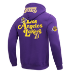 NBA LOS ANGELES LAKERS SOUVENIR MEN'S FLEECE PULLOVER HOODIE (PURPLE)