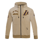 NBA LOS ANGELES LAKERS CLASSIC WIND SUIT CHANDAIL À CAPUCHON TISSÉ À GLISSIÈRE POUR HOMME (KAKI)