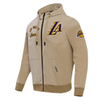 NBA LOS ANGELES LAKERS CLASSIC WIND SUIT CHANDAIL À CAPUCHON TISSÉ À GLISSIÈRE POUR HOMME (KAKI)