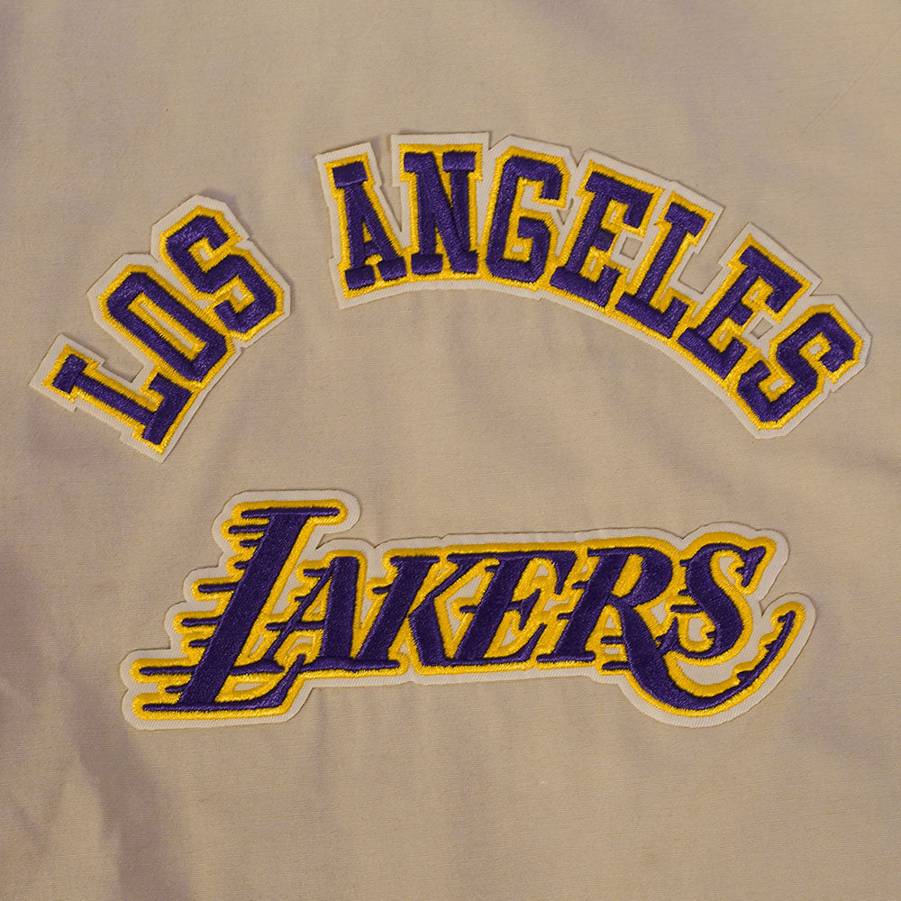 NBA LOS ANGELES LAKERS CLASSIC WIND SUIT CHANDAIL À CAPUCHON TISSÉ À GLISSIÈRE POUR HOMME (KAKI)