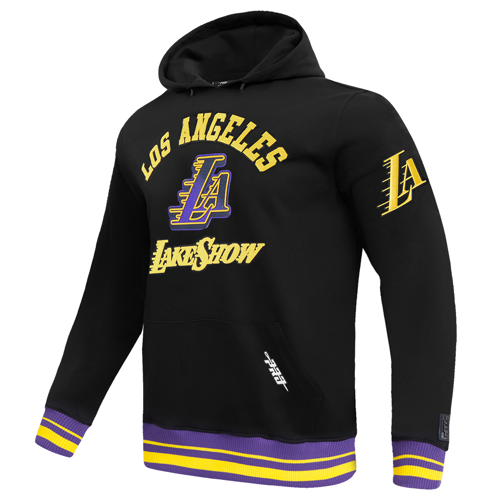 NBA LOS ANGELES LAKERS CITY EDITION 24-25 MEN'S RIB FLEECE PULLOVER HOODIE (BLACK/PURPLE)