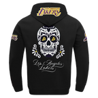 NBA LOS ANGELES LAKERS SUGAR SKULL MEN'S FLEECE PULLOVER HOODIE (BLACK)